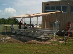 GCKI spectator bleacher awning